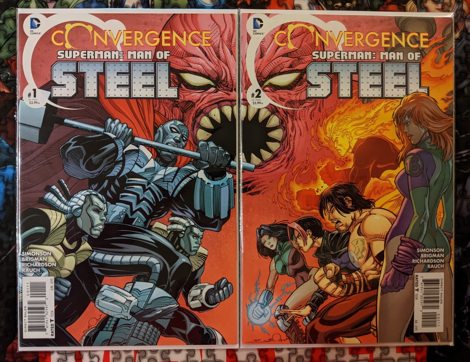 CONVERGENCE SUPERMAN MAN OF STEEL #1 #2 COMPLETE VG-LN 2015 DC COMICS (26F)