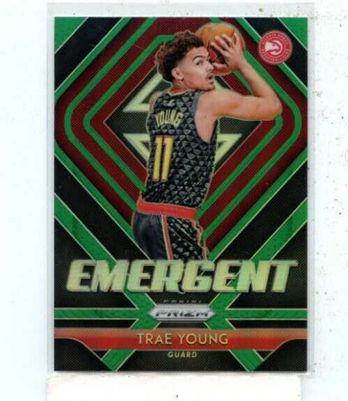 TRAE YOUNG 2018-19 Panini Prizm Emergent Green Rookie RC Card #5 Atlanta Hawks