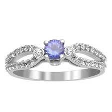 5 MM Round Natural Tanzanite Gemstone 925 Sterling Silver Women Cluster Ring