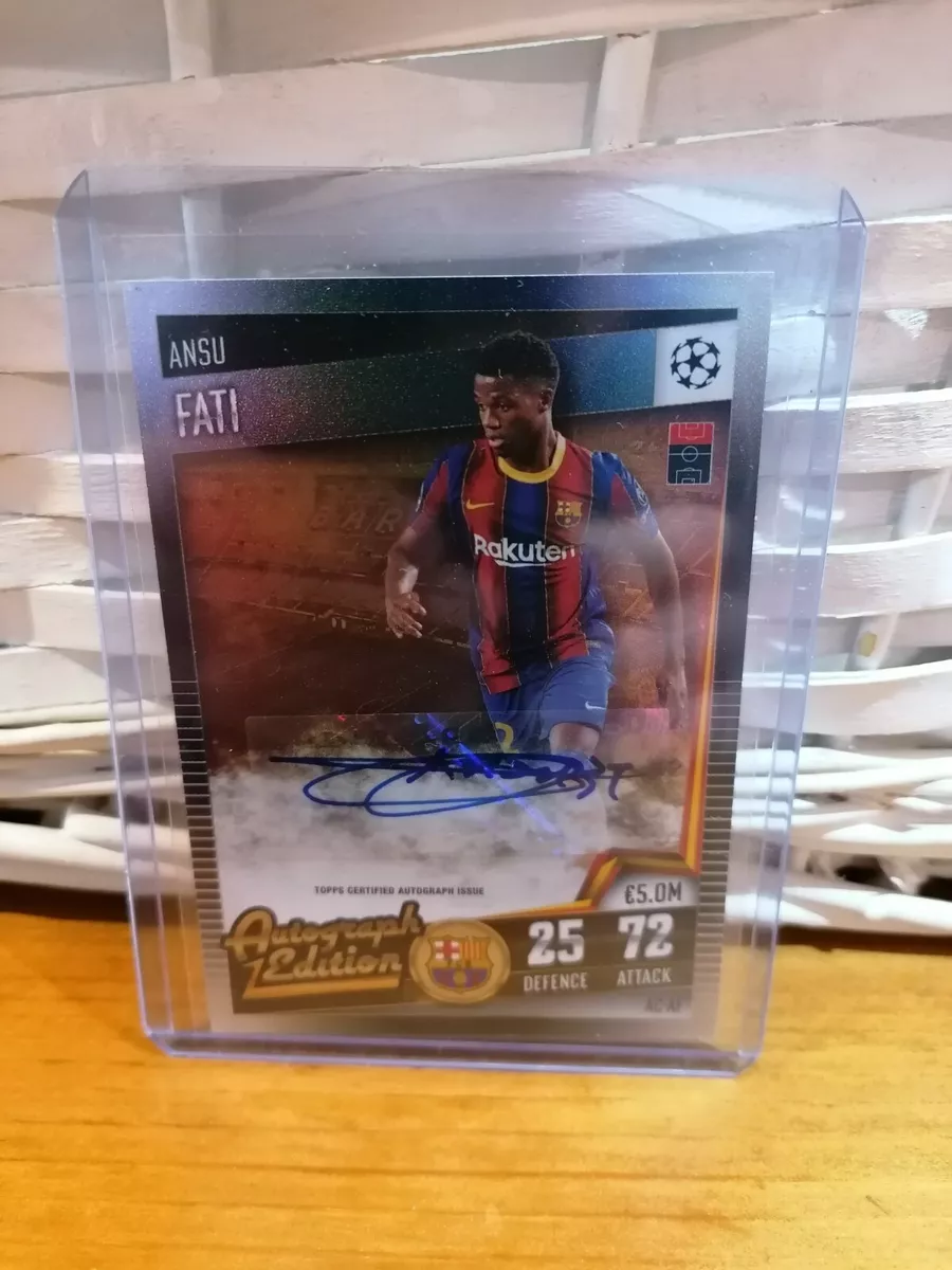 ANSU FATI BARCELONA ROOKIE AUTOGRAPH ,10/100 LIMITED ED., MATCHATTAX 101 ,RARE