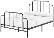JACQUES DOUBLE METAL BED FRAME BLACK Modern Bedroom Furniture Industrial