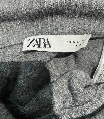 ZARA Gris Prendas de Punto 2 Piezas Sudadera con Capucha Suéter y Elástico Corbata Cintura Capri Pantalones de Correr S - Imagen 6 de 6