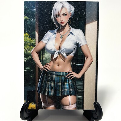 Naruto Mabui Sexy Anime Waifu School Girl Doujin Lewd Goddess Glitter Art Card