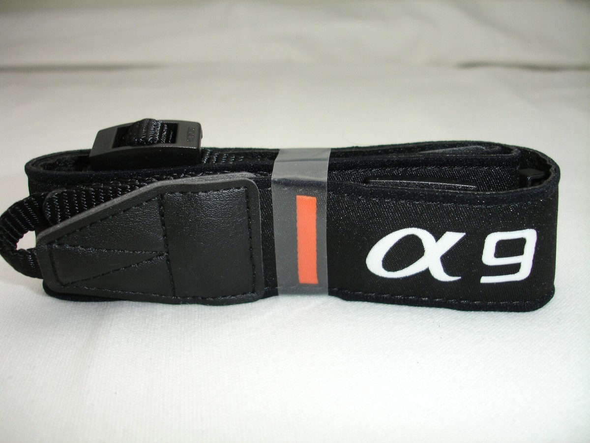 SONY ALPHA camera neck strap A9 Black, Wide, MINT