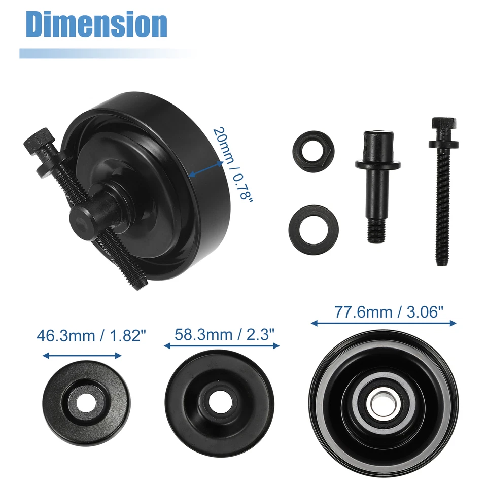 Pack (1) Belt Tensioner for Hyundai Elantra 1995-2010 97834-29010 Black - Image 4 of 4