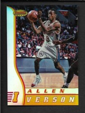  1996-97 BOWMAN BEST #R1 ALLEN IVERSON ROOKIE REFRACTOR 76'ERS (LOOKS MINT)