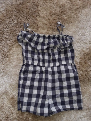 4 years Gap white blue checked gingham playsuit jumpsuite