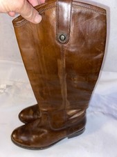 Frye Melissa Button Riding Boots Brown Cognac Women's Size 7B
