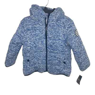 DKNY Size 3T Coat Hooded Long Sleeve Zip Up Winter Puffer Coat Blue NWT