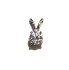 GIA certified 14k white gold .31ct I2 J round diamond solitaire pendant 0.4g — photo 5