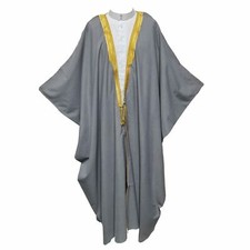 Men s High Quality Long Sleeves Arabian Bisht Grey Cloak Arab Dress Thobe Isl
