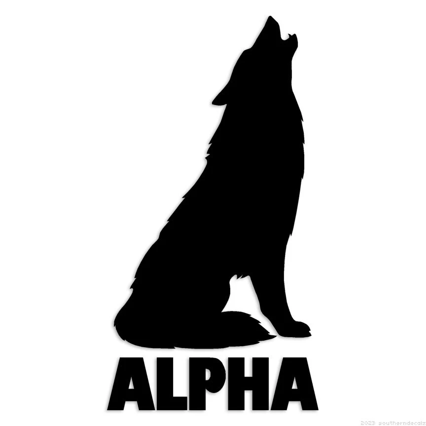 SOUTHERN DECALZ Alpha Wolf Howl - Decal Sticker - Multiple Colors & Sizes - ebn6154