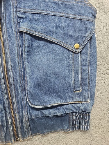Vtg 80s Denim Vest Jacket Jean Sierra Pacific Men’s S Biker Grunge Faded Pockets - 第 5/14 張圖片