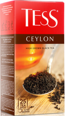 TESS CEYLON HIGH GROWN Black Tea 25 Bags RF Made in Russia NO GMO US Seller