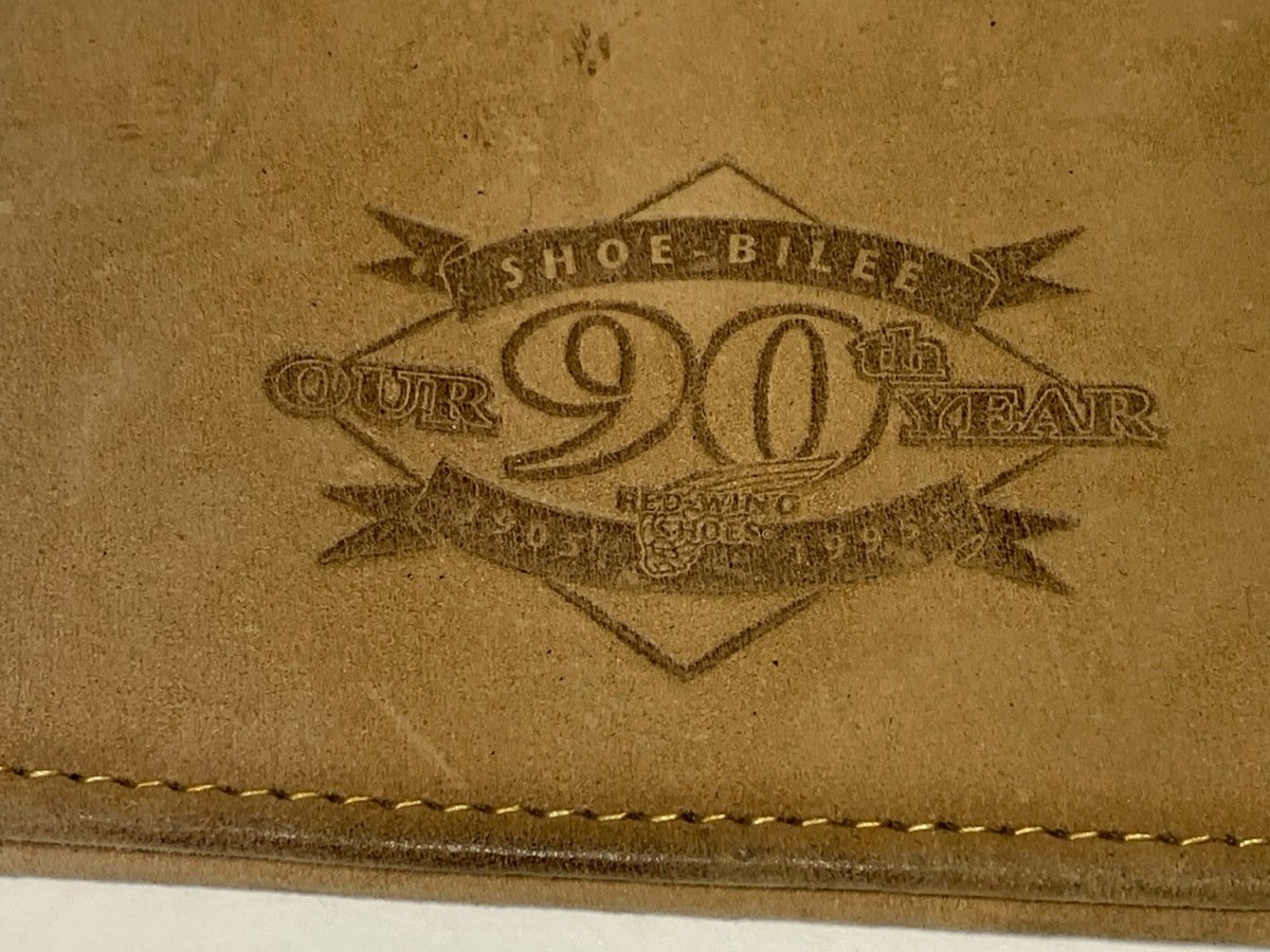 Red Wing Shoes Large Leather Wallet - 90TH ANNIVERSARY 1995 -RARE