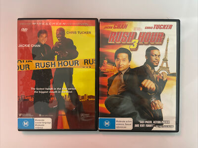 Rush Hour & Rush Hour 3 Jackie Chan Chris Tucker DVD Movie Region 4 Free Postage