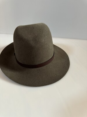 RAG & BONE FLOPPY BRIM FELTED WOOL FEDORA HAT BROWN WOMEN display picture 3