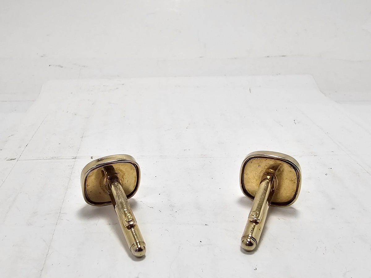 Boutons De Manchette Vintage Dorés Shriner - Marque HADLEY - Fabriqués Aux USA - Occasion