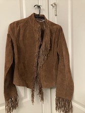 Native Jacket Southwest Style Honey Brown Suede Leather Jacket Size S