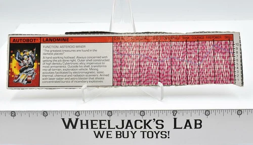 Landmine Action Figure Tech Spec 1988 Vintage Hasbro G1 Transformers