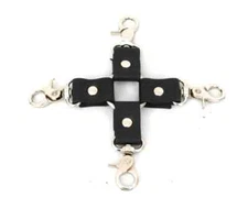 BDSM Hog Tie 8" four way Pin Connector Restraint Bondage Cuffs With Snap Clips