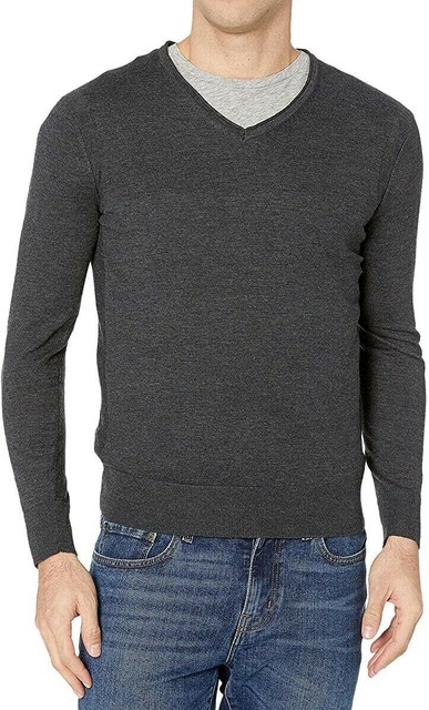 V-neck Sweater Mens Medium Grey 