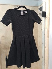 New LuLaRoe Amelia Dress - Solid - Wet Look Black  - Textured - Pockets! XS