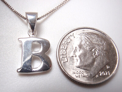 The Letter ''B'' 925 Sterling Silver Pendant Corona Sun Jewelry b Initial
