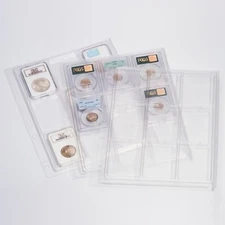 Lot of 6 Lighthouse ENCAP Clear Certified Graded Coin Slab Album Pages PCGS NGC 