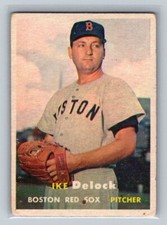 1957 Topps #63 Ike Delock Boston Red Sox Vintage Baseball Card VG-EX