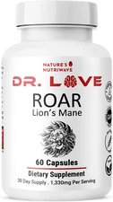 Dr. Love Roar Lion’S Mane Mushroom Supplement – Plant-Based Formula with Cord...