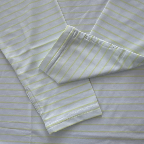 Footjoy FJ Long Sleeve Pin Stripe Shirt White/Yellow UV Protection Sz XS 29790 - Picture 2 of 9