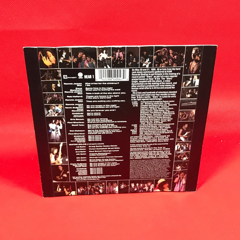 HEAR 'N AID Stars 1986 UK 7" vinyl single Dio Yngwie Malmsteen Dokken Journey 45 - Image 2 of 4