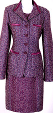 NWT ST.JOHN Women's Purple Navy Silver Shimmer Rhinestone Jacket Dress Sz 10-12