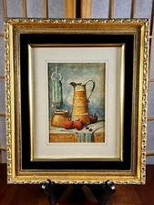 12"x14" Framed Still Life Oil Painting-Benjamin J. Rabe,  Listed - Redlands, CA