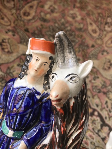 Staffordshire Pottery Figures-Goats & Royal Children-Genuine-Circa 1860-26cm - Picture 15 of 24