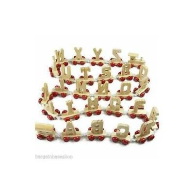 BARGAIN VILLAGE Holzbahn personalisiertes Zugalphabet Buchstaben Kinder Geschenk
