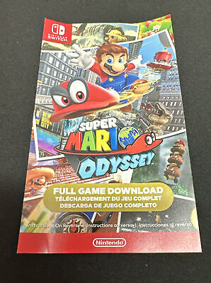 Super Mario Odyssey - Nintendo Switch - Game Download Insert ONLY - Read  Descr.