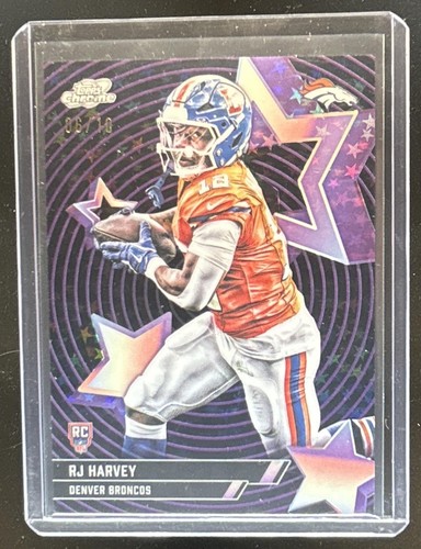 2025 Topps Cosmic Chrome RJ Harvey Starfractor RC Black Rookie SP #/10 Broncos