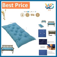 Outdoor Waterproof Bench Cushion 47.2x19.7 Blue – Patio Loveseat Seat Pad