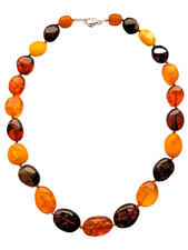 Bernstein Kette Oliven Collier Farbe gemischt  Länge 56cm Damen Amber  BK030