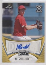 2021 Leaf Draft Base Gold Mitch Bratt #BA-MB2 Auto 5c2