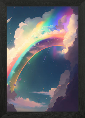 Wolken und Regenbögen Gerahmtes Wandbild Poster Leinwanddruck Bild