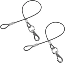 Chew Proof Dog Leash2Pack Extension Metal Cable LeadNo Tangle Dual Dog Leas...