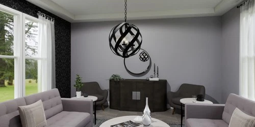 Quoizel BMS2820 Blacksmith 4 Light 20"W Multi Light Pendant - Black - Picture 3 of 12