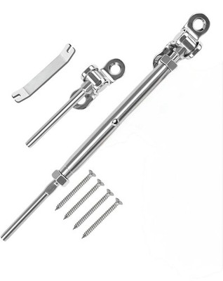Muzata 50 Pairs 1/8'' Cable Railing Hardware Kit Swage Toggle Turnbuckle for Wo