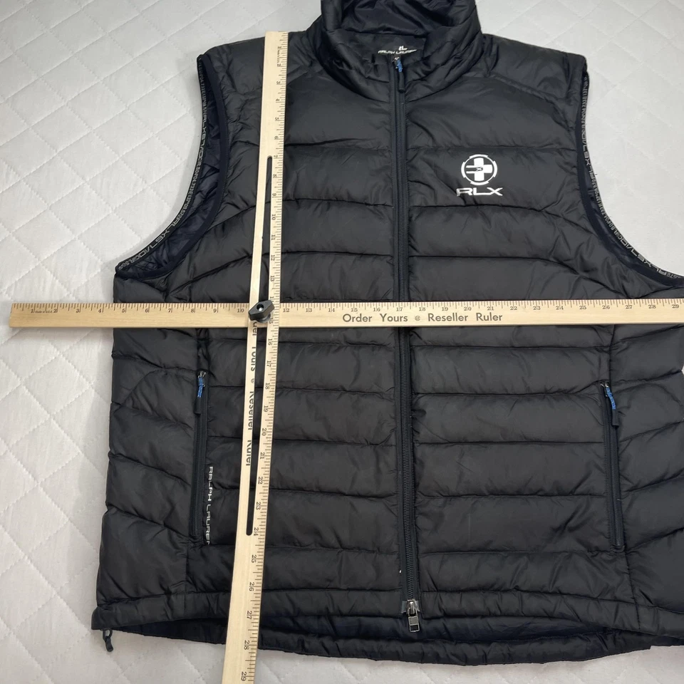Ralph Lauren RLX Vest Mens XXL Black Down Puffer Quilted Zip Pockets Insulated - Image 3 of 4