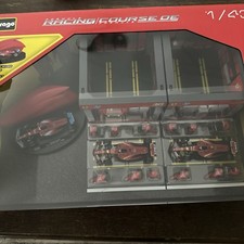 NEW Bburago 1:43 Deluxe Ferrari F1 Racing Paddock Set: 3 Cars, Pit Crew, 20pc