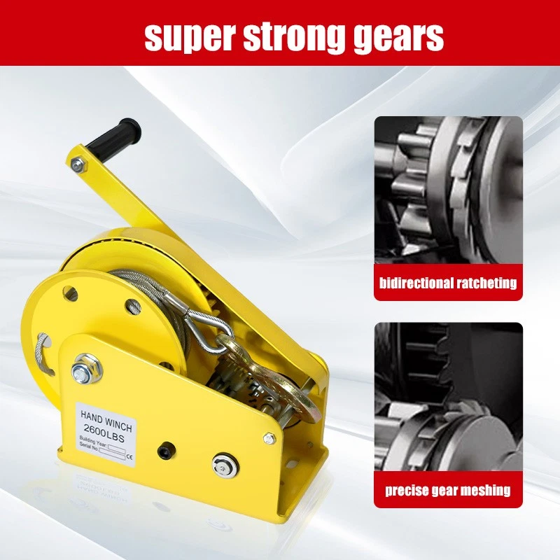 Cabrestante de mano de alta resistencia 1200/2600 lb con cable de acero de 10 m manivela engranaje cabrestante ATV barco EE. UU. Foto 3 de 4