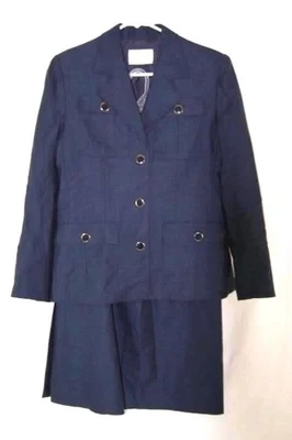Veste Et Jupe Vintage Susan Lorelle Bleu Marine Taille S Femme - Photo 1/4